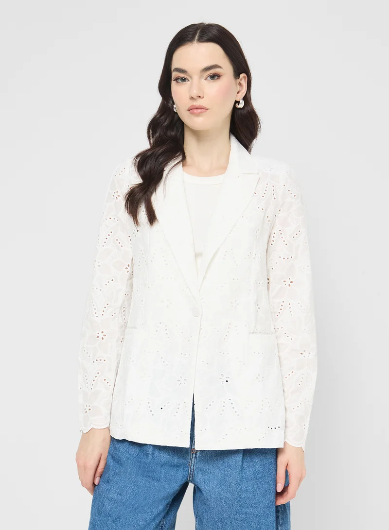 Ginger Structured Schiffli Blazer