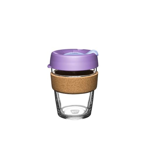 KeepCup Brew Cork - Reusable Coffee Cup Tempered Glass and Natural Cork, M 12oz/340ml - Moonlight - Image 1