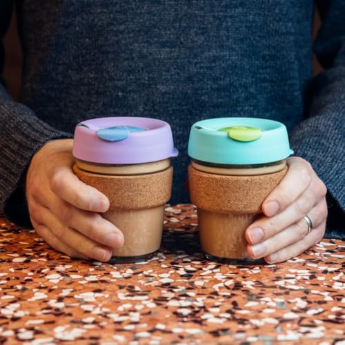 KeepCup Brew Cork - Reusable Coffee Cup Tempered Glass and Natural Cork, M 12oz/340ml - Moonlight - Image 2