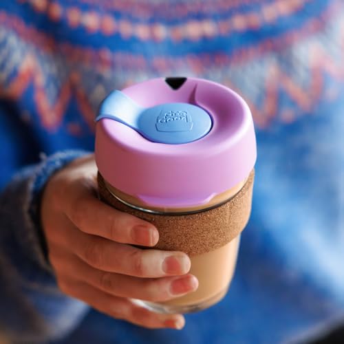 KeepCup Brew Cork - Reusable Coffee Cup Tempered Glass and Natural Cork, M 12oz/340ml - Moonlight - Image 5