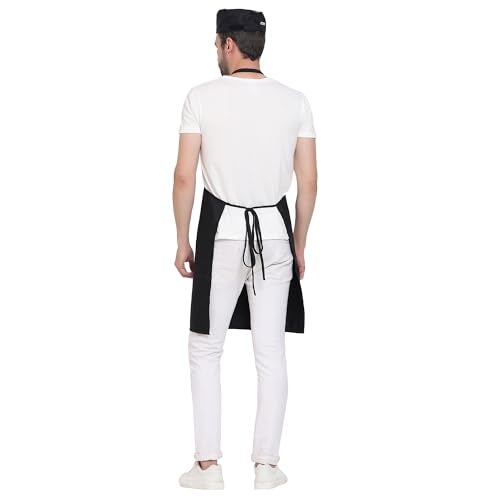 uniformer Apron for Men and Women | Durable & Stylish for Kitchen, Restaurant, Cafes | Ideal for Chefs, Bakers & Home Cooks | Easy to Clean | Unisex Design (Black_Pack of 12) - Image 4
