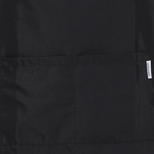 uniformer Apron for Men and Women | Durable & Stylish for Kitchen, Restaurant, Cafes | Ideal for Chefs, Bakers & Home Cooks | Easy to Clean | Unisex Design (Black_Pack of 12) - Image 5