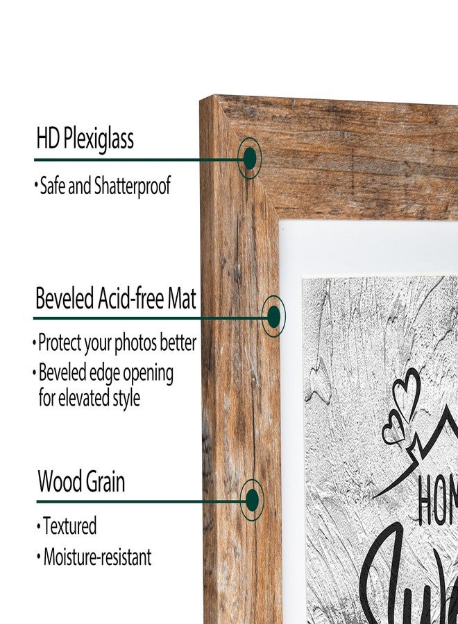 Califortree 5x7 Picture Frame - Can Display Photo 4x6 with Mat, Wood Frame with Shatterproof Plexiglass, Horizontal and Vertical Display for Wall and Tabletop, Rustic Brown - Image 4