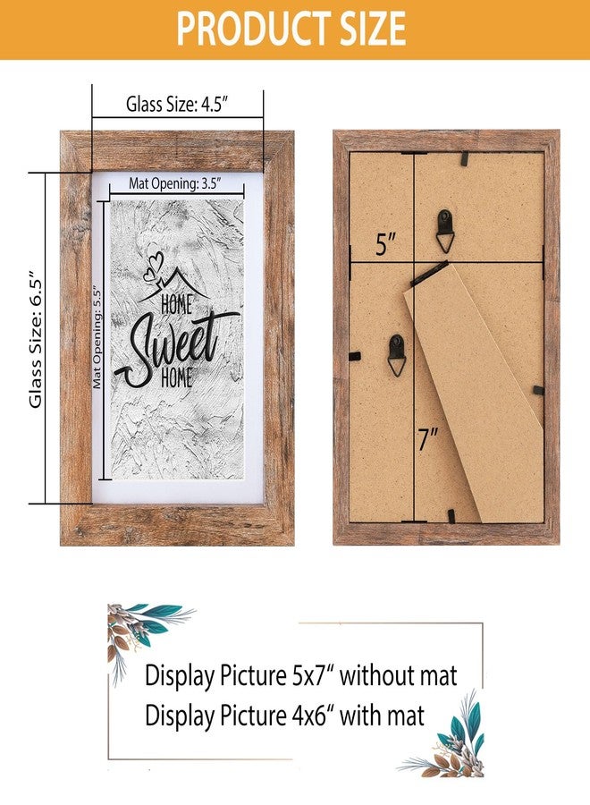 Califortree 5x7 Picture Frame - Can Display Photo 4x6 with Mat, Wood Frame with Shatterproof Plexiglass, Horizontal and Vertical Display for Wall and Tabletop, Rustic Brown - Image 5
