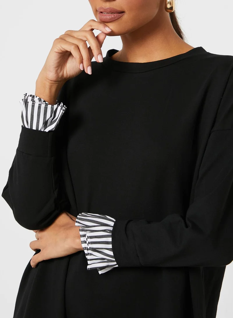 Desert Cove Flute Sleeve Ruffle Hem Dress