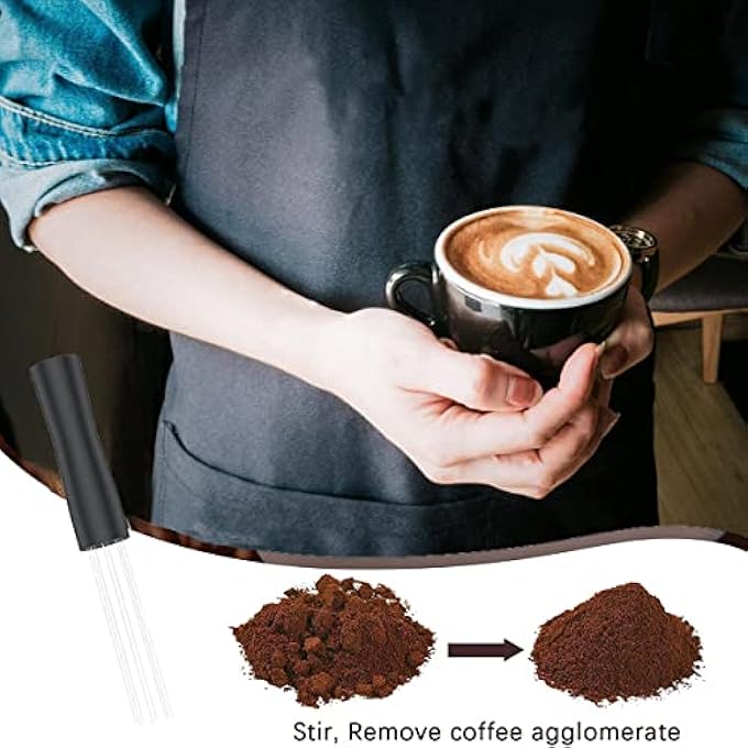ECVV Espresso Coffee Stirrer Professional Barista Hand Distribution Tool Stainless Steel Needle Type Coffee Tamper Tool Stirring Tamper - Image 4