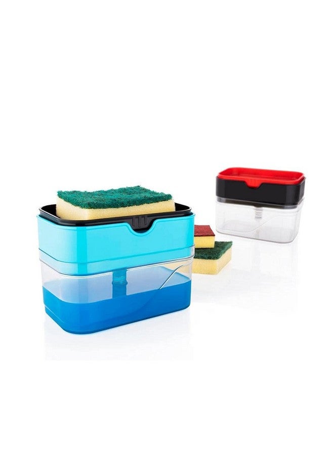 KBS 2 in 1 Soap Dispenser for Kitchen Sink Accessories Dishwasher Liquid Holder Liquid Dispenser Pump 400 ML with Sponge Holder Bathroom Accessories Items (Black) - Image 5