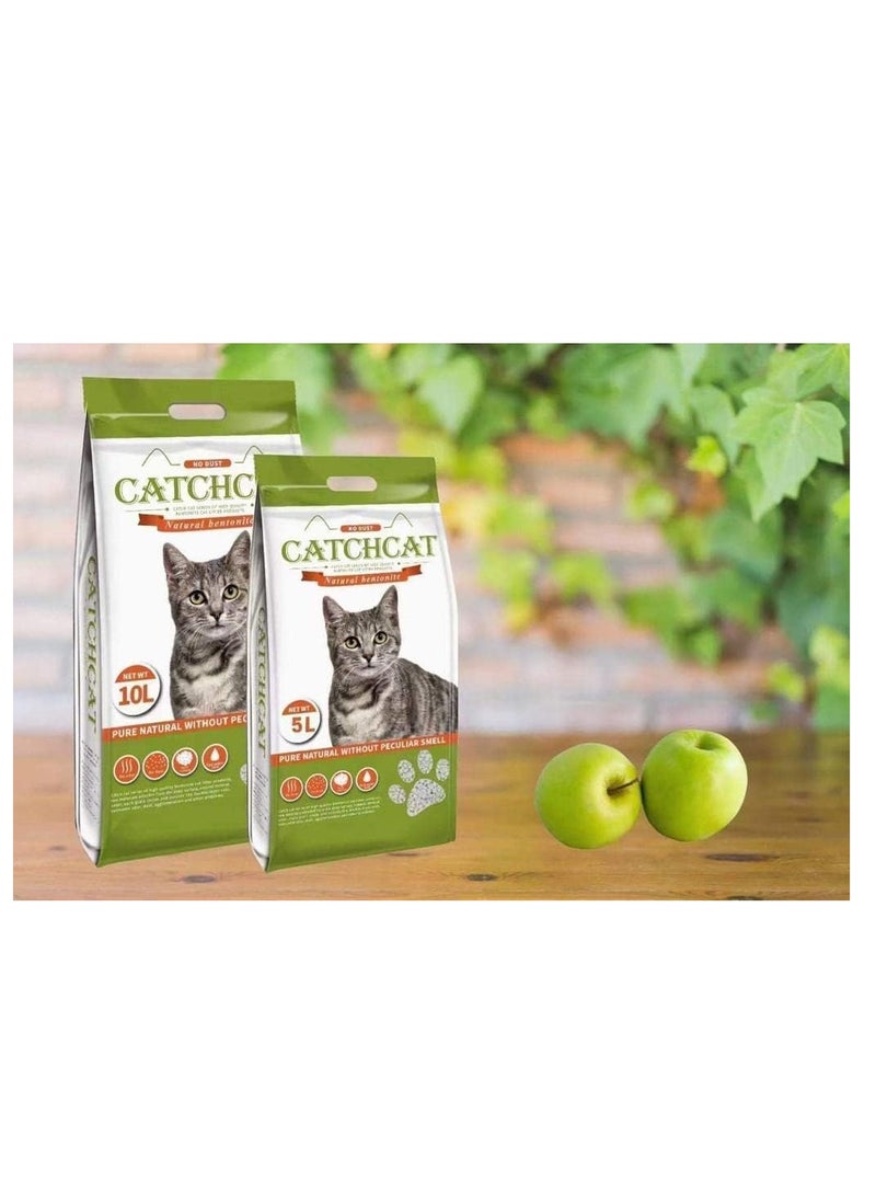 أن ان سي بيتس رمل فضلات القطط برائحة التفاح، فائق الامتصاص وسريع الجفاف، مكونات طبيعية 100%، خالٍ من الغبار، رمل قطط متكتل، آمن ومريح للقطط التي تعيش داخل المنزل، 10 لتر - 8 كجم (أخضر) - Image 1