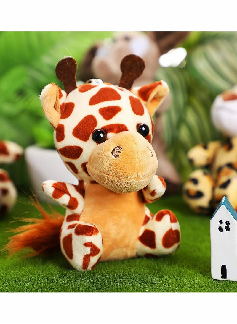 Toy Decorations, 6 Pieces Mini Stuffed Forest Animals Jungle Animal Plush Toys in 4.8 Inch Cute Plush Elephant Lion Giraffe Tiger Plush for Animal Themed Parties  - Image 4