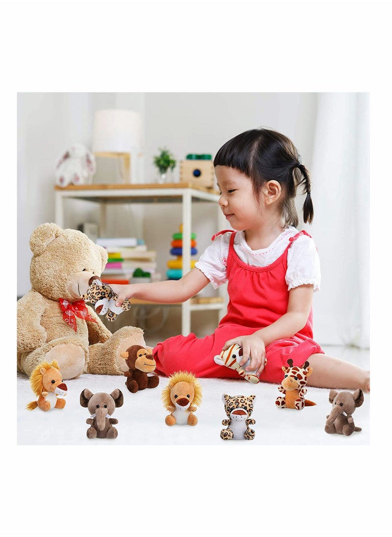 Toy Decorations, 6 Pieces Mini Stuffed Forest Animals Jungle Animal Plush Toys in 4.8 Inch Cute Plush Elephant Lion Giraffe Tiger Plush for Animal Themed Parties  - Image 5