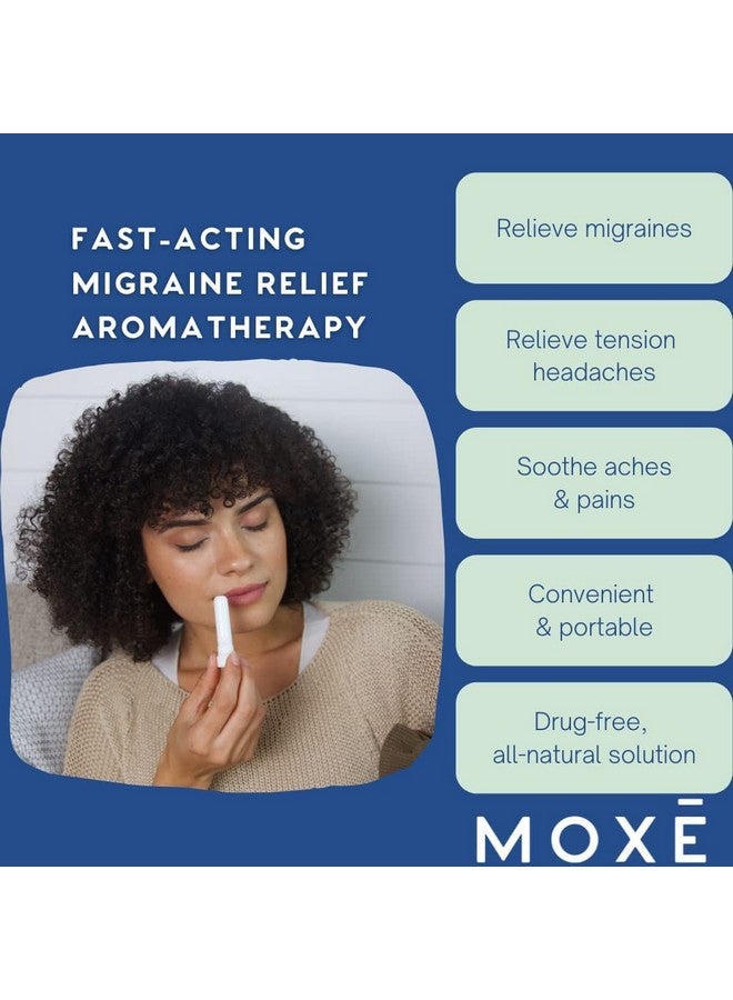 MOXE Migraine Relief Nasal Inhalers, Essential Oils for Headaches & Tension Relief, Portable Aromatherapy, Easy-to-Use, Pure & Undiluted, Peppermint, Spearmint, Eucalyptus, Tea Tree, USA Made, 3 Pack - Image 3