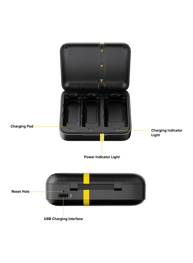 7RYMS iRay DW10 Wireless Microphone System with 1 Receiver + 2 Microphones + 1 Charging Case 200M Transmission Range 15h Duration Smart Noise Reduction Built-in BT 5.3  - Image 2