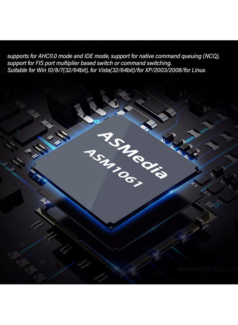 جرين تايجر بطاقة SATA، بطاقة توسيع PCIe إلى SATA 3.0، ثابتة بسرعة 6 جيجابت في الثانية، التوصيل والتشغيل، بطاقة تحكم PCIe SATA 3.0 لسطح المكتب - Image 4