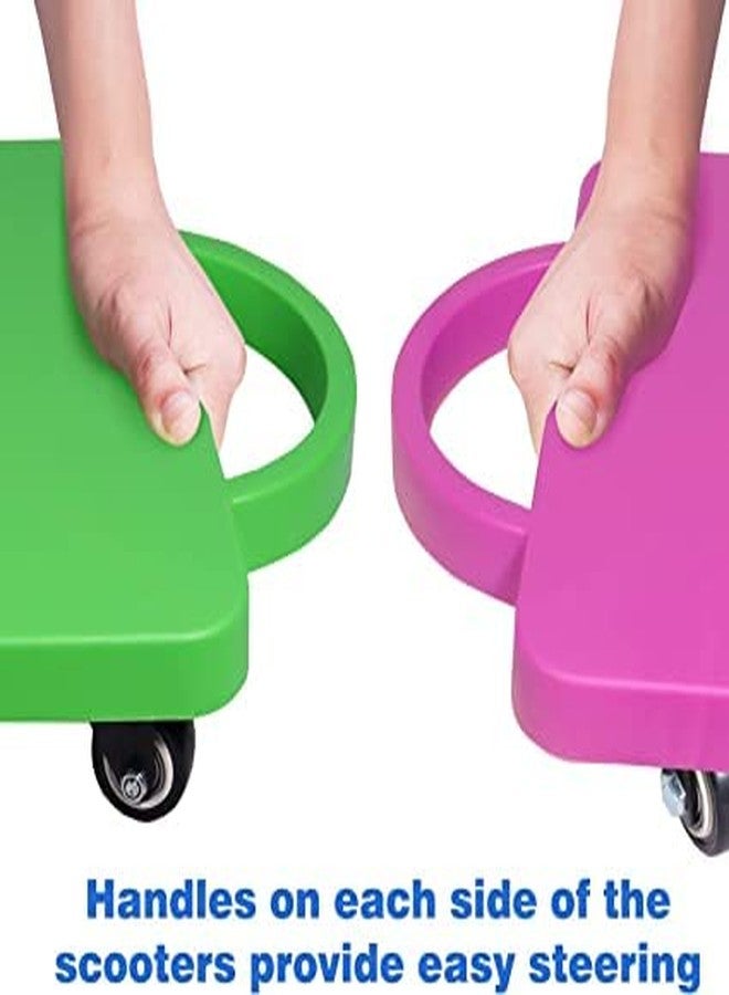 Rilekh Scooter Board with Handles, Sitting Scooter for Kids Indoor Play Equipment, Fun Scoot Board with Non-Marring Plastic Casters for Children (Color May varry) - Image 4