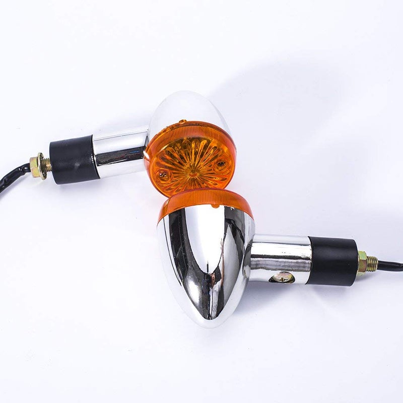 PACASK 2 x 2 Chrome Front Rear Turn Signal,Fits For Most Motorcycle, Street Bike, Scooter, Cruiser,Chopper And More