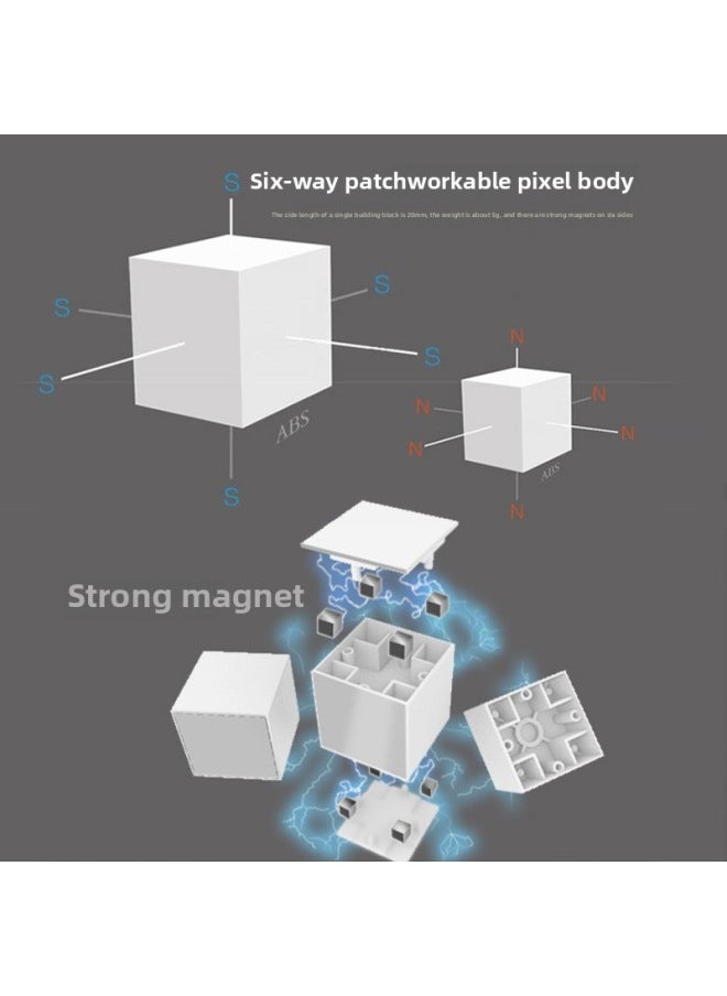 Cube Mathematics Teaching Aids Magnetic Magnetic Magnetic Magnet Cube Geometric Square Building Blocks Primary School 2cm 3-Color:Transparent 1  - Image 2