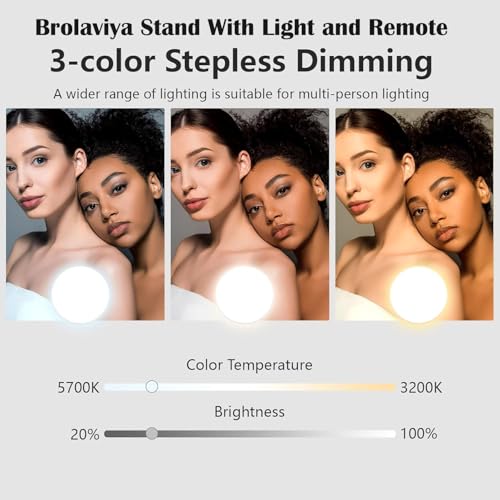BROLAVIYA Overhead Video Floor Stand with Full-Screen Fill 10" Ring Light with Remote, Metal Flexible arm,1/4" Head for Camera, Webcam, with Mobile Bracket for YouTube, Desktop, Bedroom, Office. - Image 5