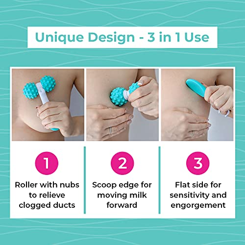 LaVie 5-in-1 Lactation Massager Roller, Manual Massage Roller, Breastfeeding Tool to Improve Milk Flow, Discomfort, Breast Massage, Medical Grade - Image 3