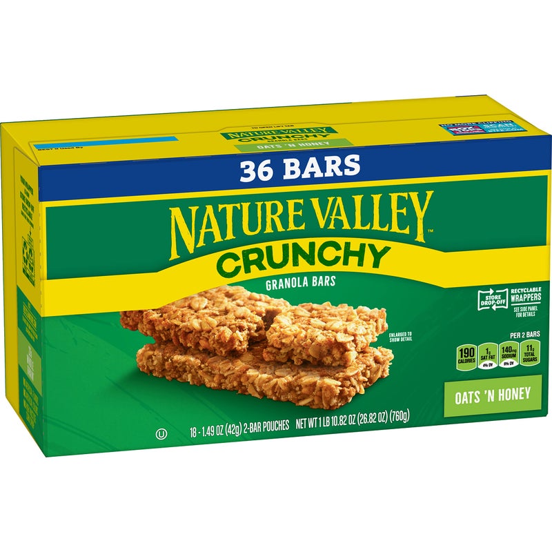 Nature Valley Crunchy Granola Bars Oats n Honey 36 Bars 2682 OZ 18 Pouches - Image 3