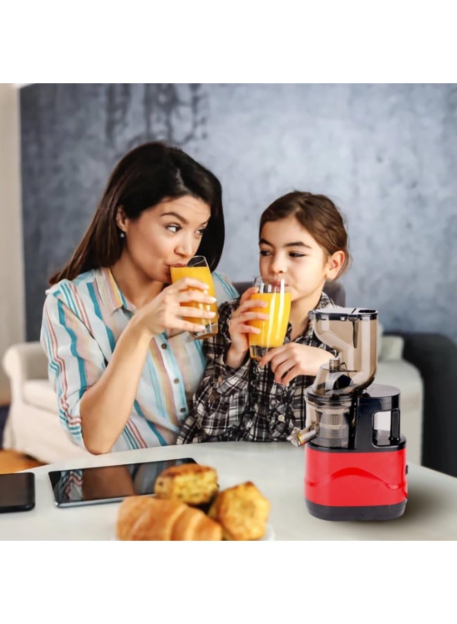 DubaiGallery Slow Masticating Cold Press Juicer with Wide Chute, Quiet Motor & Ice Cream Maker - Black and Red Electric Citrus Fruit Vegetable Juicer Machine for Home, Includes Filter Cup & Easy Clean Design, Kitchen Appliance  - Image 4
