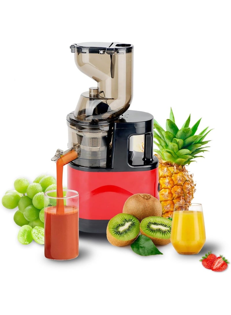 DubaiGallery Slow Masticating Cold Press Juicer with Wide Chute, Quiet Motor & Ice Cream Maker - Black and Red Electric Citrus Fruit Vegetable Juicer Machine for Home, Includes Filter Cup & Easy Clean Design, Kitchen Appliance  - Image 1