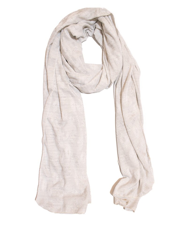 Rosh Embroidered Sparkle Shining Soft Silk Hijab Scarf  - Image 1