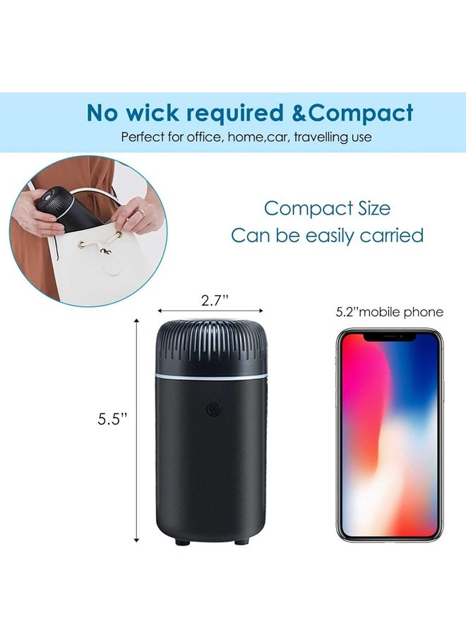 Aromatherapy Essential Oil Diffuser,Car Diffuser,Humidifier,Car Air Freshener Diffuser,USB Cool Mist Mini Portable Diffuser for Car Home Office Bedroom (Black)