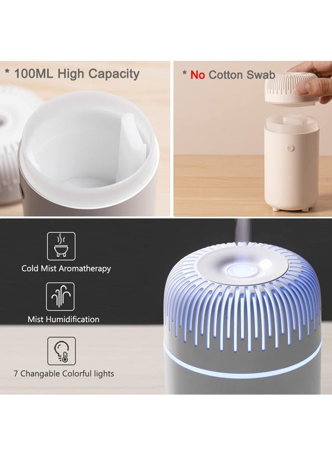 Aromatherapy Essential Oil Diffuser,Car Diffuser,Humidifier,Car Air Freshener Diffuser,USB Cool Mist Mini Portable Diffuser for Car Home Office Bedroom (Black)