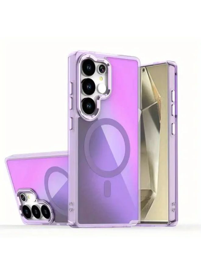 حالة شحن لاسلكي بيضاء مغناطيسية لجهاز Galaxy S25 Ultra مع حماية كاملة - Image 3