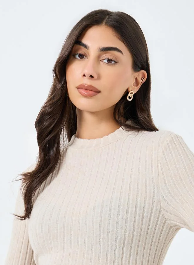 Take Two Take Two Beige Textured Knit Maxi Dress