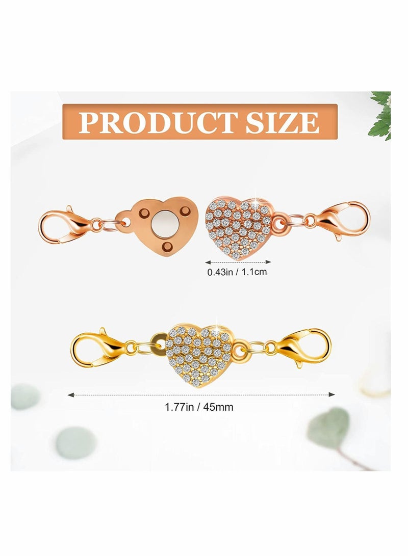 KASTWAVE أقفال مغناطيسية للمجوهرات، 8 قطع قفل مجوهرات مع قفل جراد البحر، أقفال رينستون مغناطيسية ذاتية المحاذاة لصنع المجوهرات، مشبك قلادة DIY، تناسب معظم القلائد والأساور - Image 4