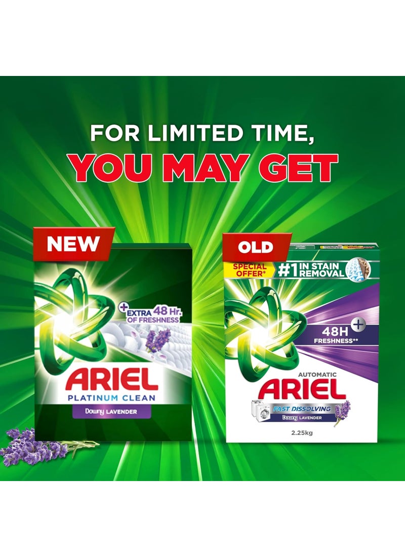 Ariel Platinum Clean Lavender Laundry Detergent Powder 2.25kg - Image 2