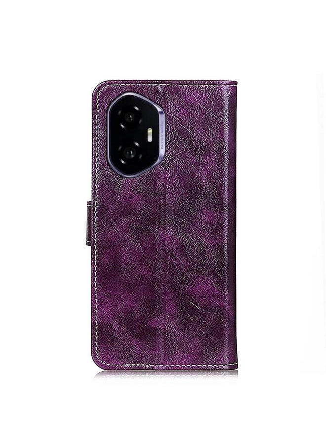 Green Tiger Case For Honor 400 Retro Crazy Horse Texture Flip Leather Phone Case  - Image 4