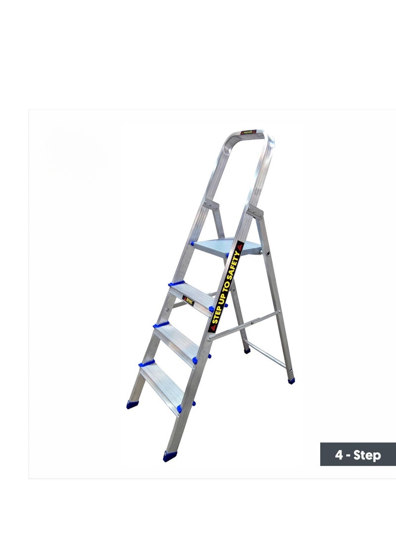 ABBASALI 3 Steps Household Aluminium Ladder with Platform Step at Top  - Image 2