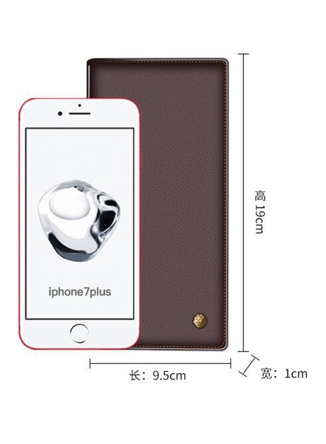 NIBEMINENT Leather Long Style Wallet Brown - Image 4