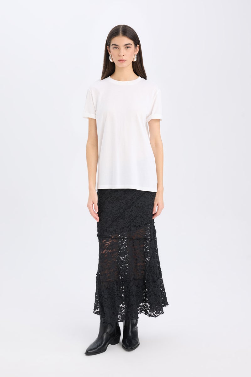 ديفاكتو تيشيرت بيزك سادة نص كم قصة عادية برقبة مستديرة - Image 2