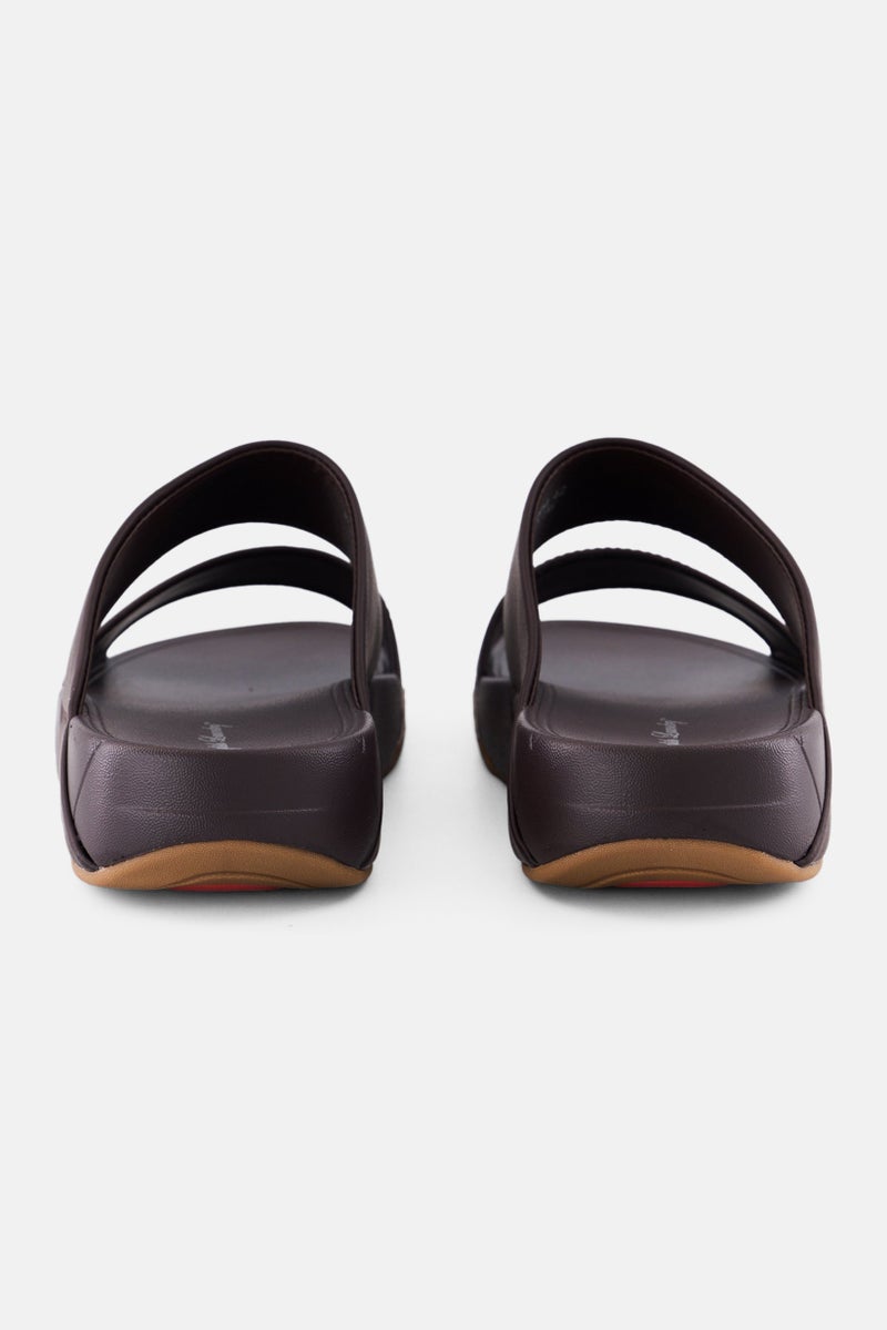English Laundry Men 2 Strap Slip On Arabic Sandals, Coffee - Image 2