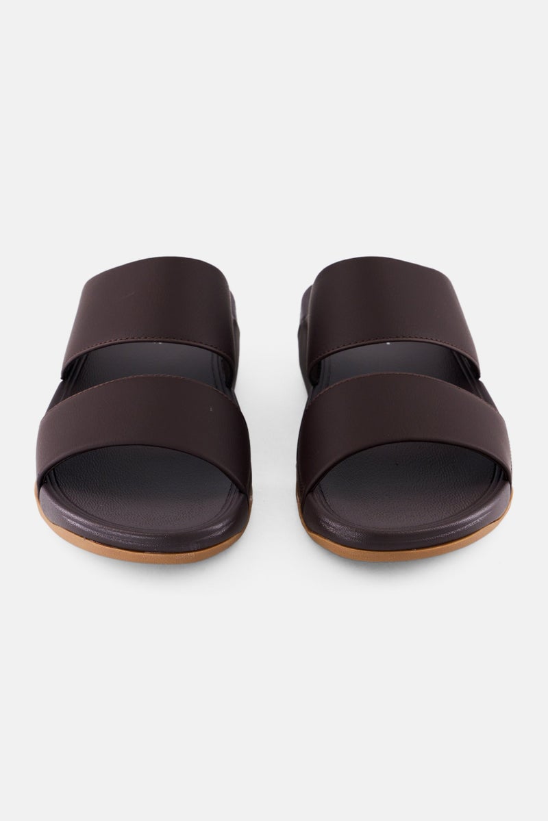 English Laundry Men 2 Strap Slip On Arabic Sandals, Coffee - Image 4