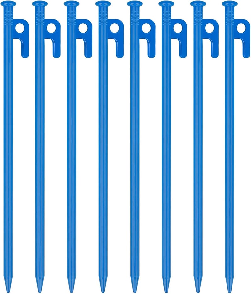 RIY 8 Pack Tent Stakes Heavy Duty 12 inch Steel Tent Pegs for Camping Unbreakable and Inflexible - Image 1