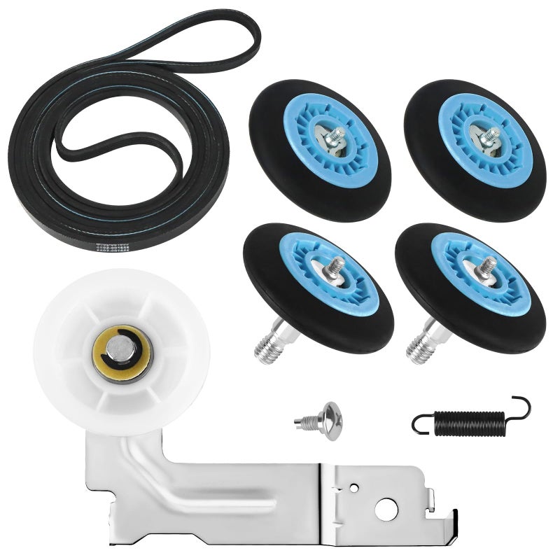 Upgraded Dryer Repair Kit by Beaquicy Replacement for Samsung Dryer Includes DC9716782A Samsung Dryer Roller 66020016555ph2337 Dryer Belt DC9300634A Idler Pulley and DC6101215B Spring