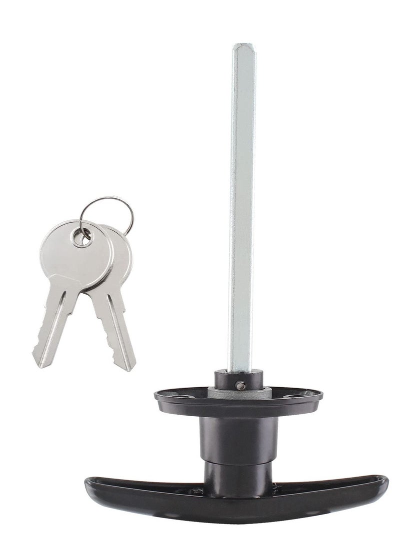 SYOSI Truck Cap Locking T-Handles 1 Pack Camper Topper Locks with Keys, Canopy Replacement Locks Blind Mount Locks for RV Caravan Motorhomes Black - Image 1