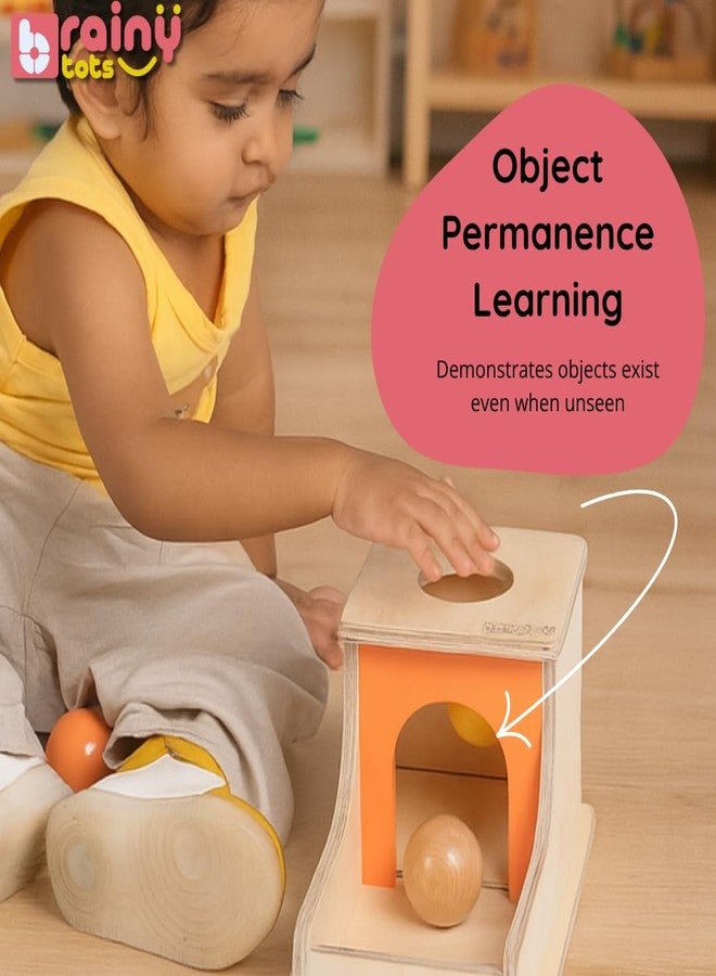 Brainytots Object Permanence Box for Babies | Wooden Ball Drop Toy for Toddlers 9 Months to 2 Years | Montessori Learning Toy for Early Education, Focus, Memory & Hand Eye Coordination - Image 2