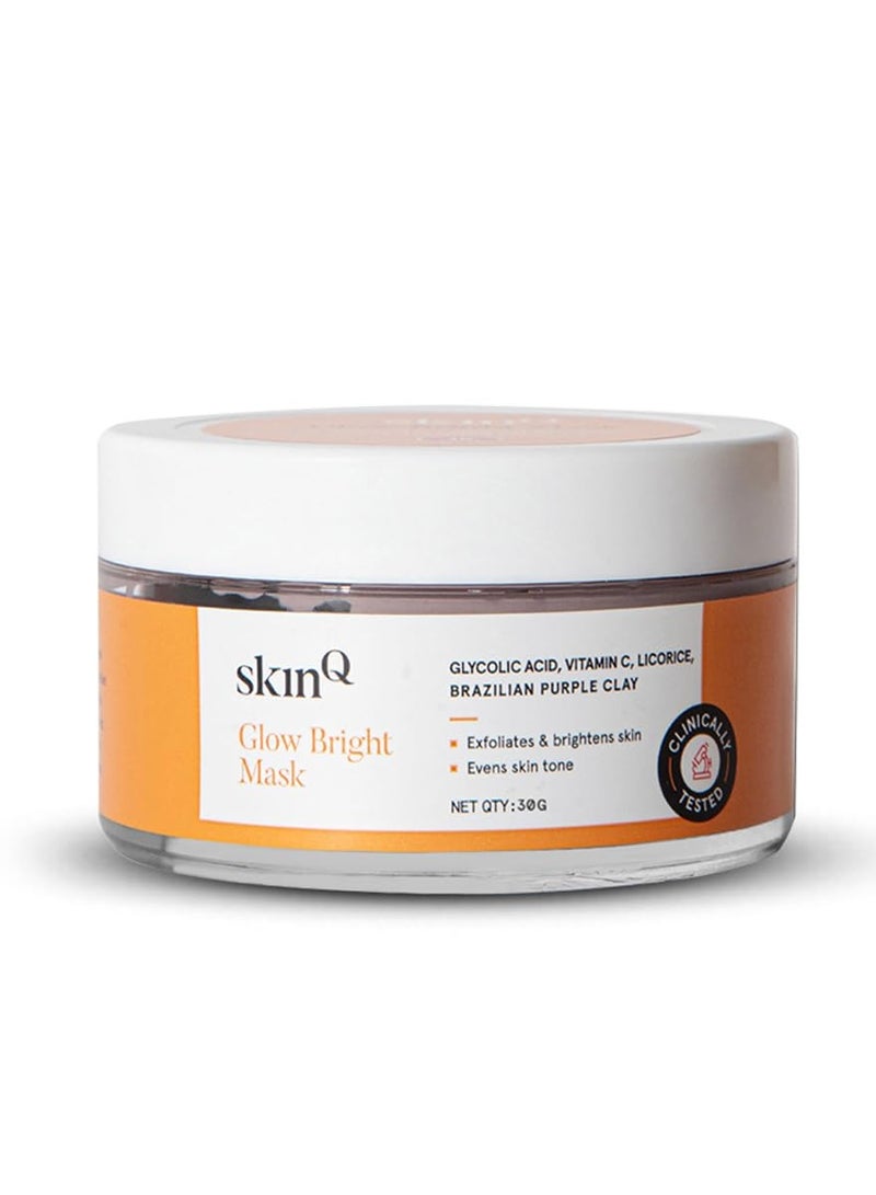 SkinQ Niacinamide and Vitamin C Face Mask AHA Based for Glowing Skin Reduces Tan Fights Pigmentation Instant Glow in 15 Minutes for All Skin Types Women and Men 30g - Image 1