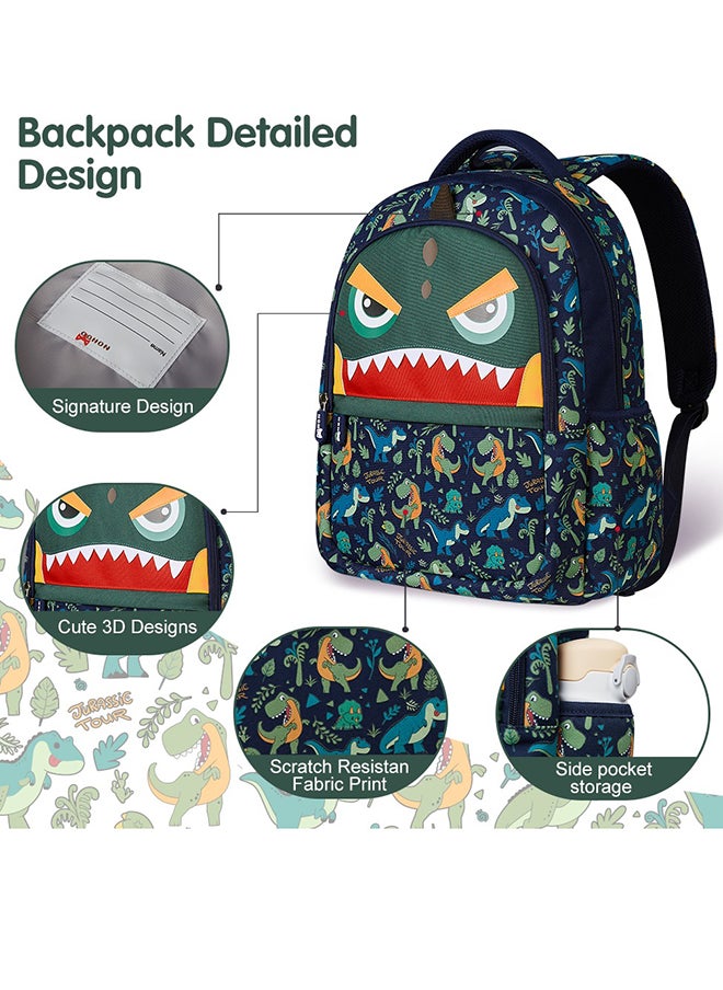 Nohoo Kids 16 Inch School Bag with Pencil Case Combo Dino - Green  - Image 5