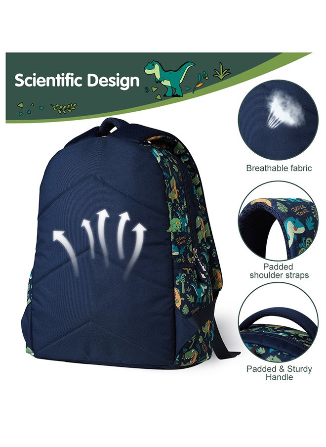 Nohoo Kids 16 Inch School Bag with Pencil Case Combo Dino - Green  - Image 3