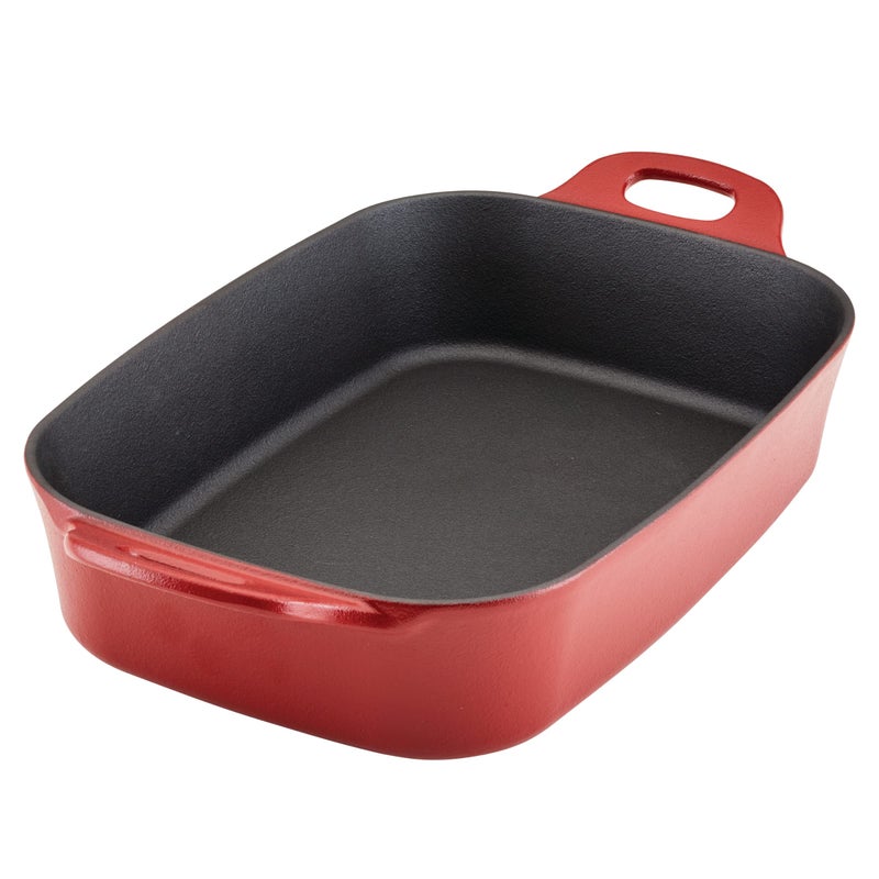 Rachael Ray NITRO Cast Iron Roasting Lasagna PanBaking Dish RoasterRectangular 9 Inch x 13 Inch Red