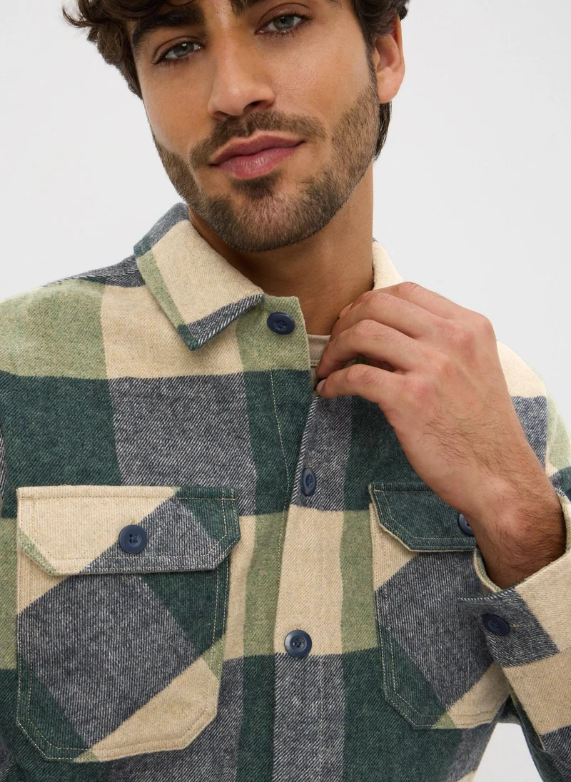 Matalan Green Check Overshirt