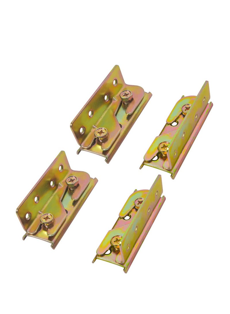 SYOSI Bed Rail Brackets, Set of 4 Bed Rail Fittings, Heavy Duty Non-Mortise, Bed Frame Bed Post Double Hook Slot Bracket(Screws Included) - Image 1