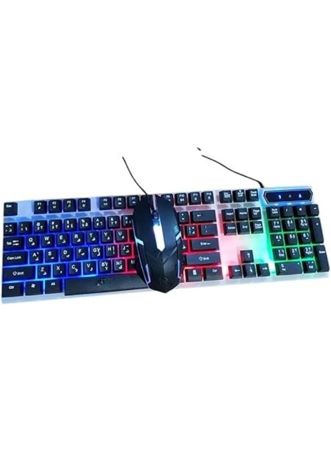 KB-5100 Gaming Keyboard and Mouse – Ergonomic design with RGB lighting, mechanical switches, programmable buttons, long cable - Image 1