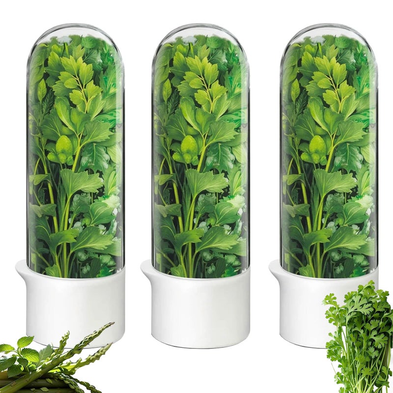Rkssws Herb Saver for Refrigerator, Cilantro Container for Fridge, Fresh Herbs Lettuce Keeper for Refrigerator Parsley Mint Leaves Fresh Herb Keeper, Refrigerato Storage for Fresh for 2-3 Weeks - Image 1